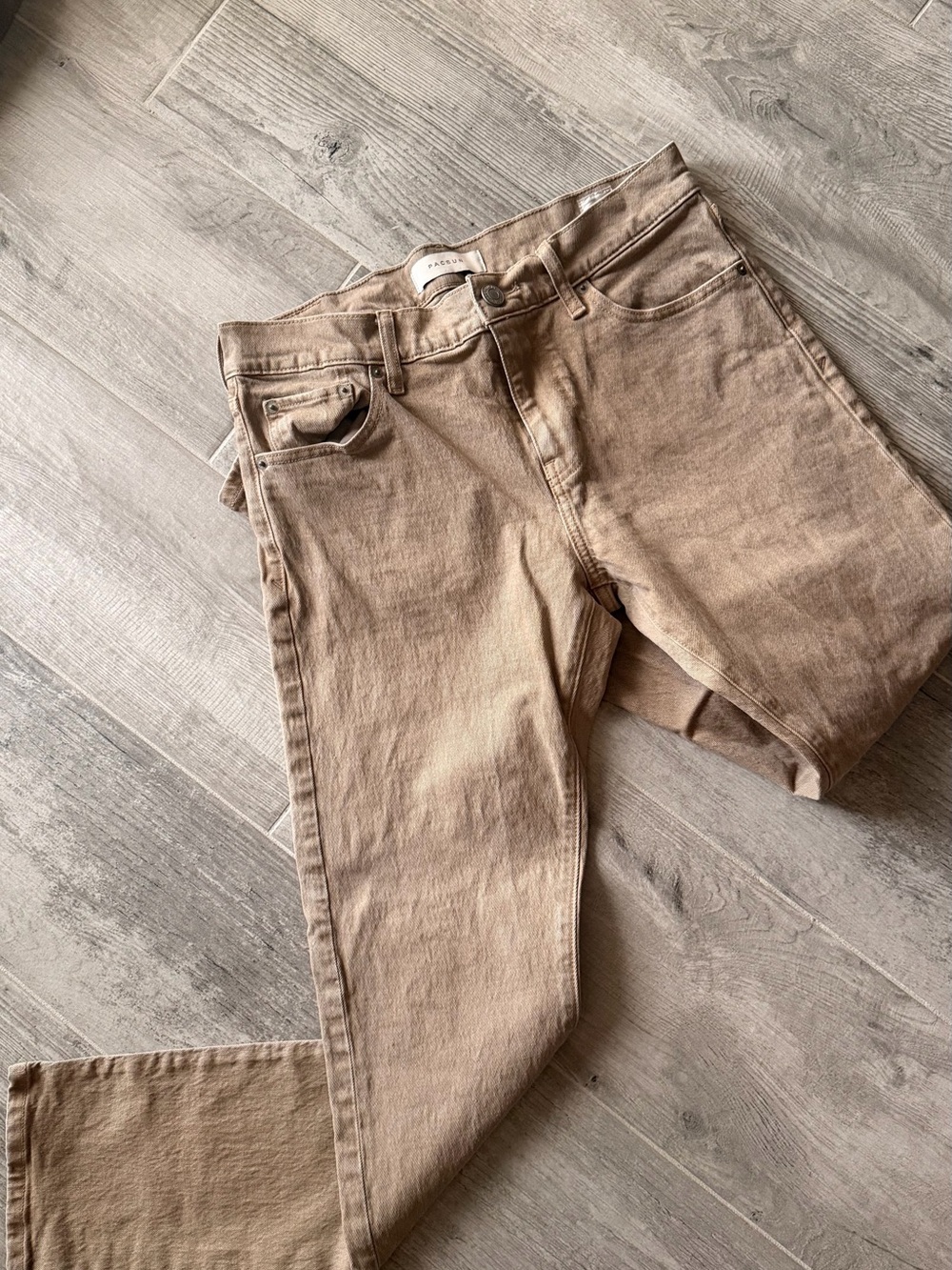 PacSun Beige Straight-Leg Jeans